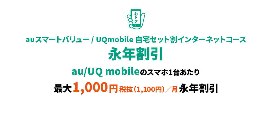 auスマートバリュー/UQmobile自宅セット割インターネットコース
